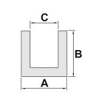 U-Profil 10x10. 8 mm spår, MB